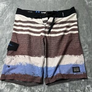 Maui & Sons Board Shorts Mens 32 Blue Striped Surfing Swim‎ Trunks Beach